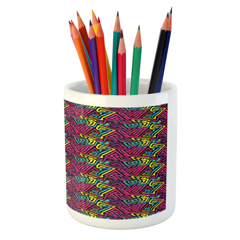 Modern Colorful Maze Design Pencil Pen Holder