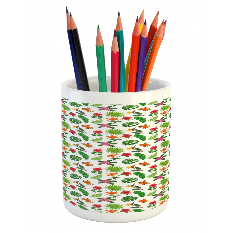 Tones of Green Floral Pencil Pen Holder