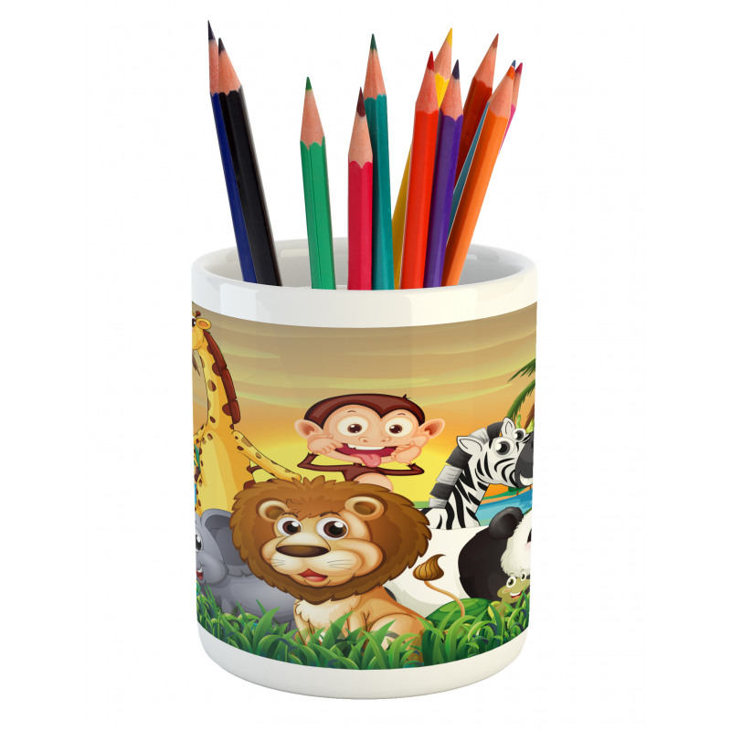 Funny Animals Forest Pencil Pen Holder