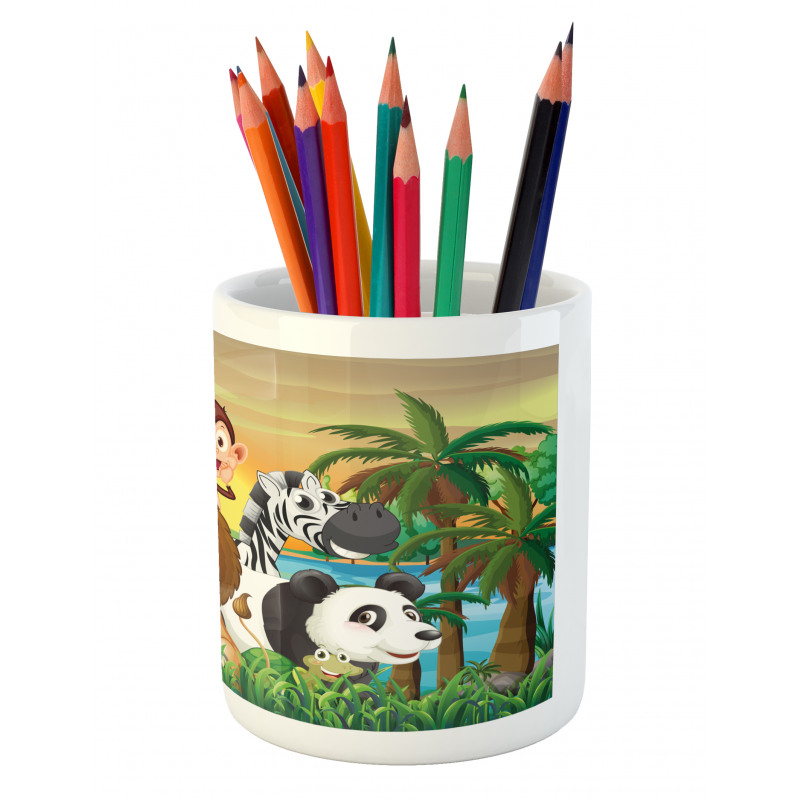 Funny Animals Forest Pencil Pen Holder