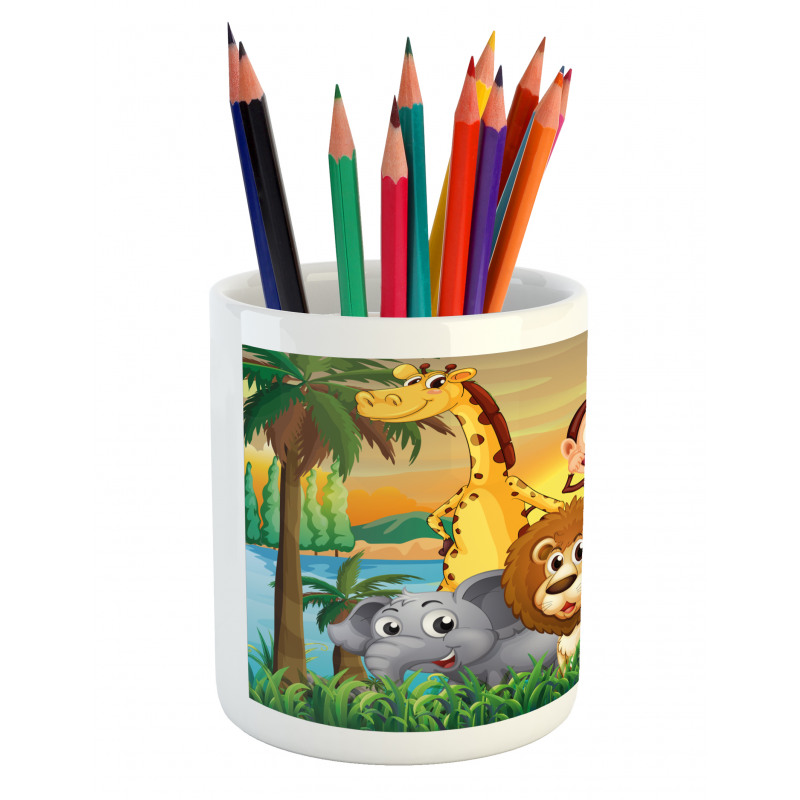 Funny Animals Forest Pencil Pen Holder