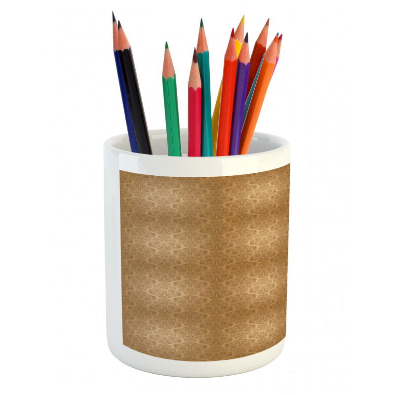 Floral Retro Illustration Pencil Pen Holder