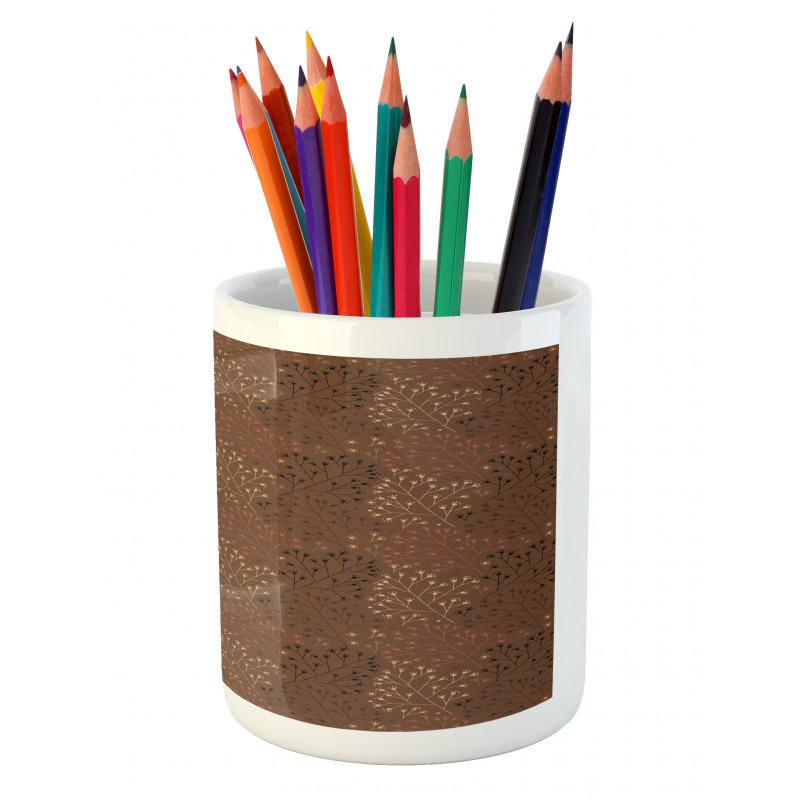 Autumn Dots Earth Tones Pencil Pen Holder