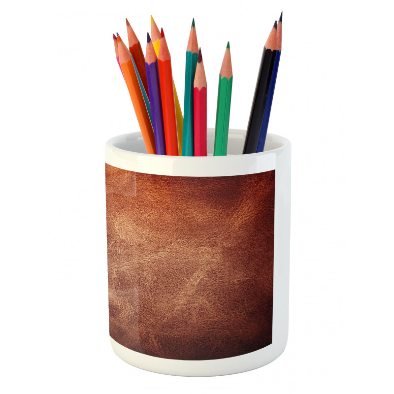 Grunge Style in Brown Hues Pencil Pen Holder