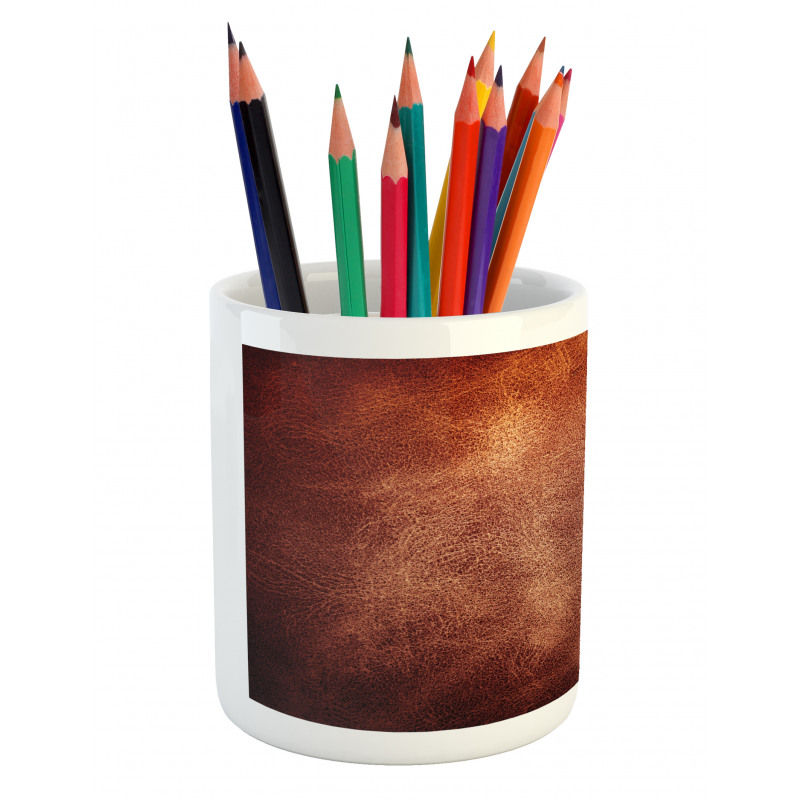 Grunge Style in Brown Hues Pencil Pen Holder