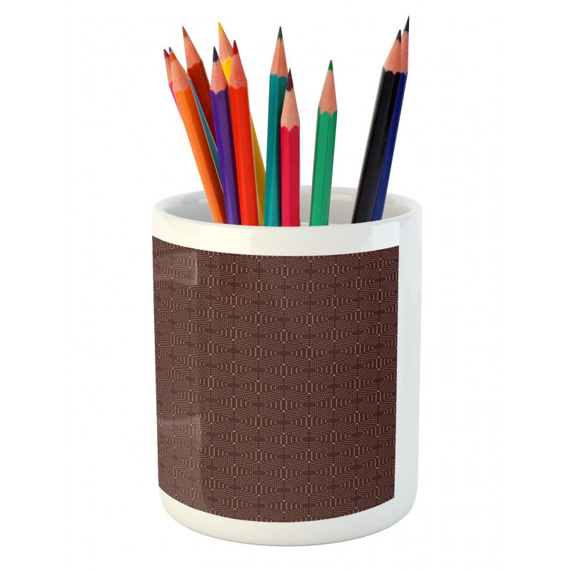 Hexagonal Shapes with Dots Pencil Pen Holder