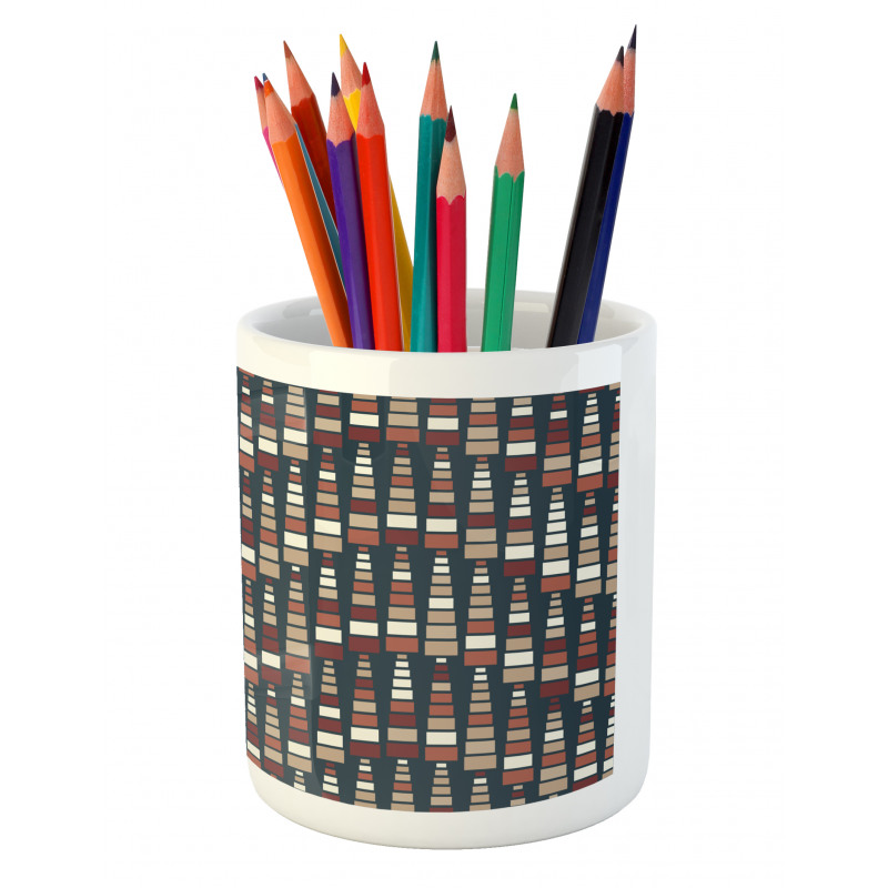 Squares Arranged Wavy Flow Pencil Pen Holder