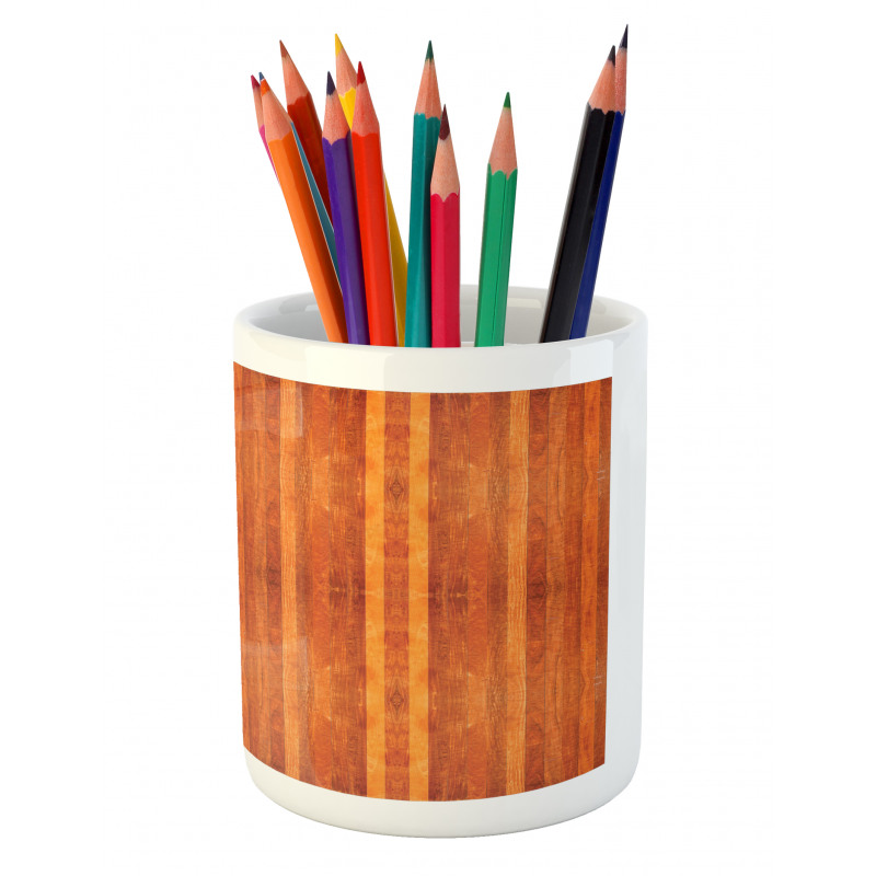 Vertical Stripes in Brown Pencil Pen Holder