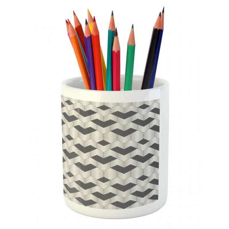 Dashes and Zigzags Style Pencil Pen Holder