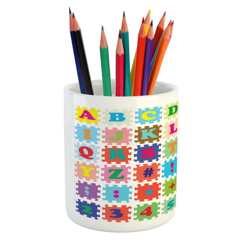 Alphabet and Numbers Pencil Pen Holder