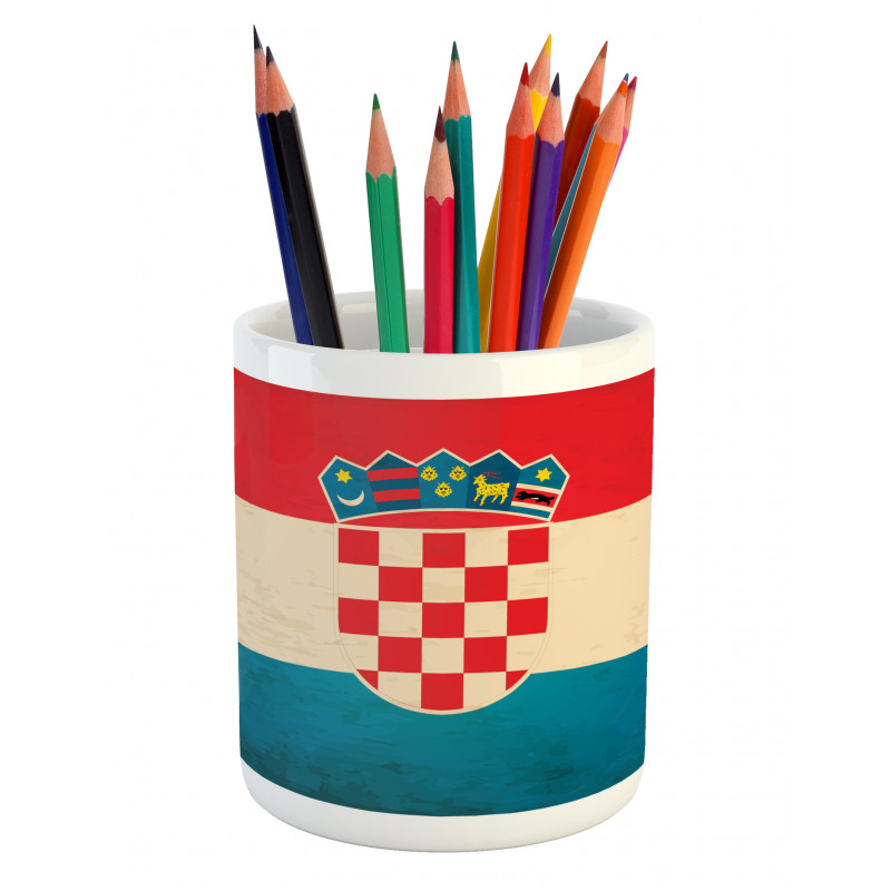 European Country Flag Art Pencil Pen Holder