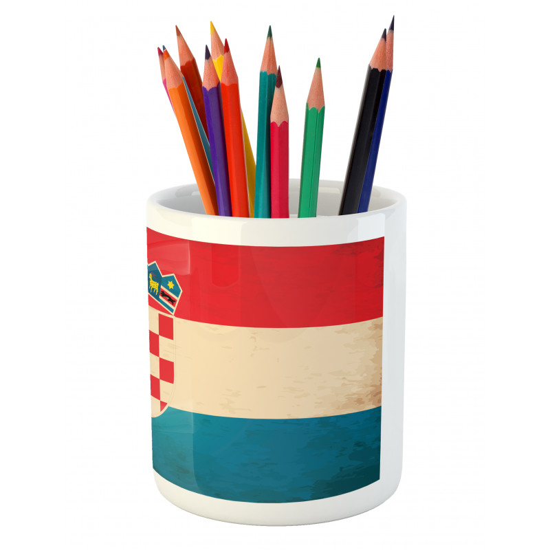 European Country Flag Art Pencil Pen Holder