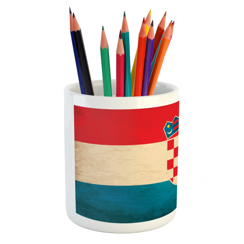 European Country Flag Art Pencil Pen Holder