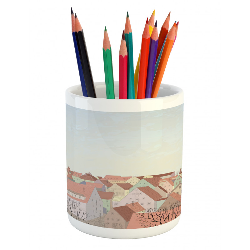 Pedestrian Town Cityscape Pencil Pen Holder