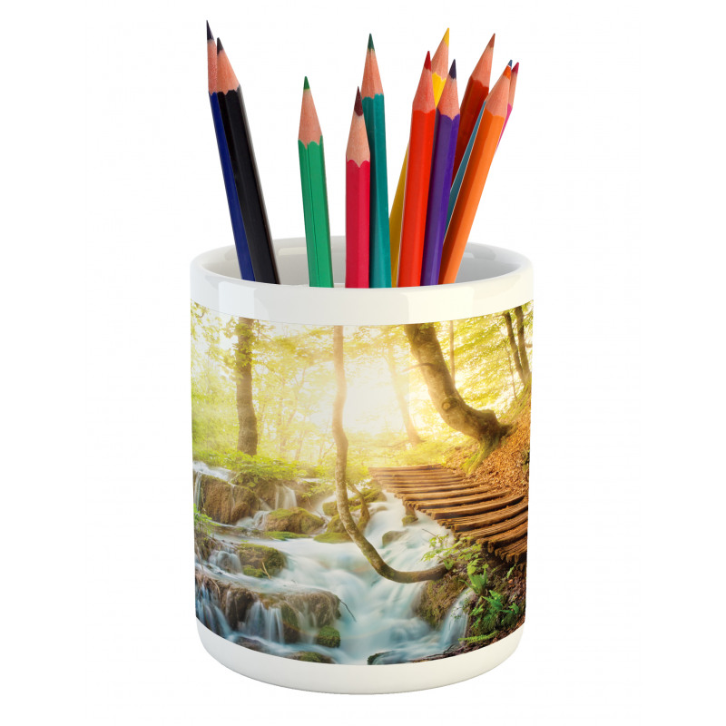 Deep Forest with Stream Pencil Pen Holder