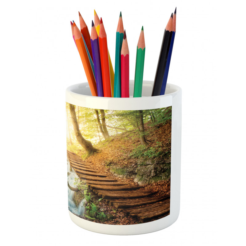 Deep Forest with Stream Pencil Pen Holder