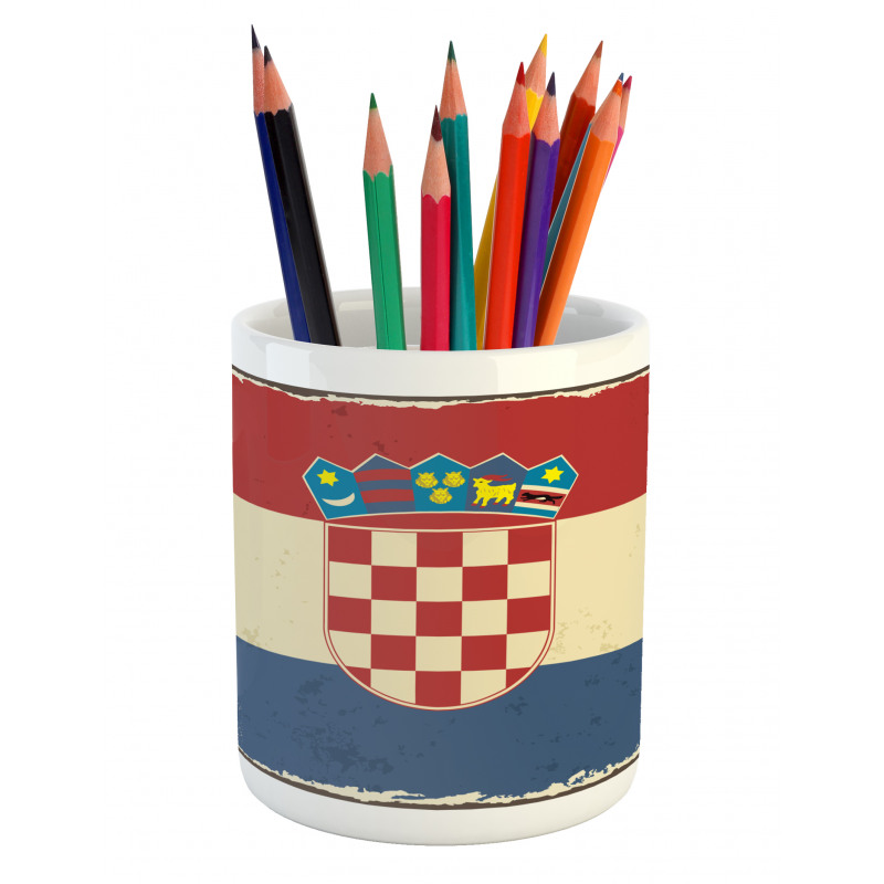 Vintage Look National Flag Pencil Pen Holder