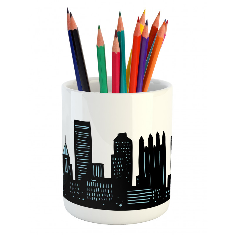 Cartoon Silhouette Pencil Pen Holder