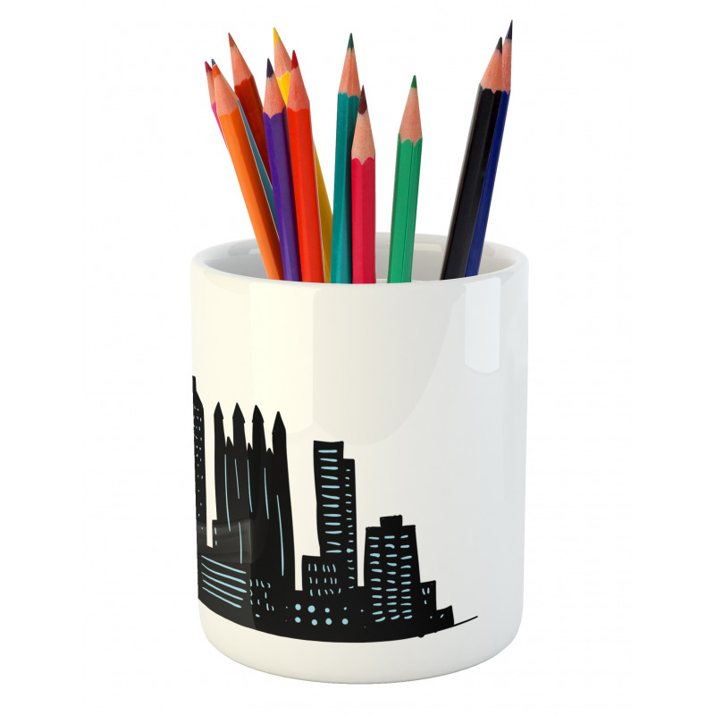 Cartoon Silhouette Pencil Pen Holder