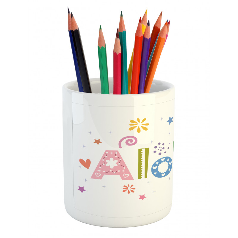 Hawaiian Wording with Motifs Pencil Pen Holder