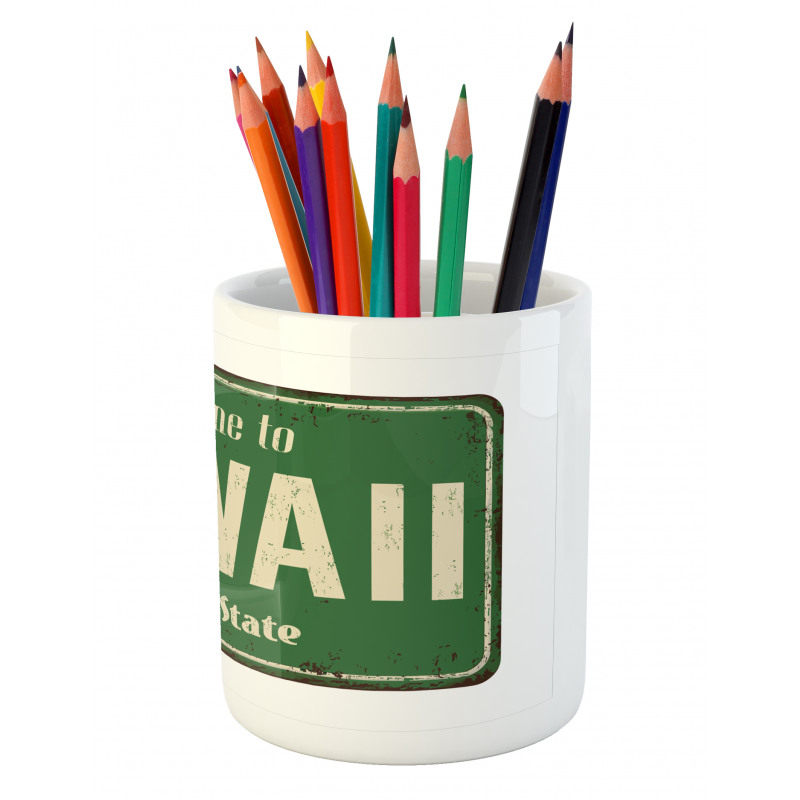 Welcome to Hawaii Vintage Pencil Pen Holder