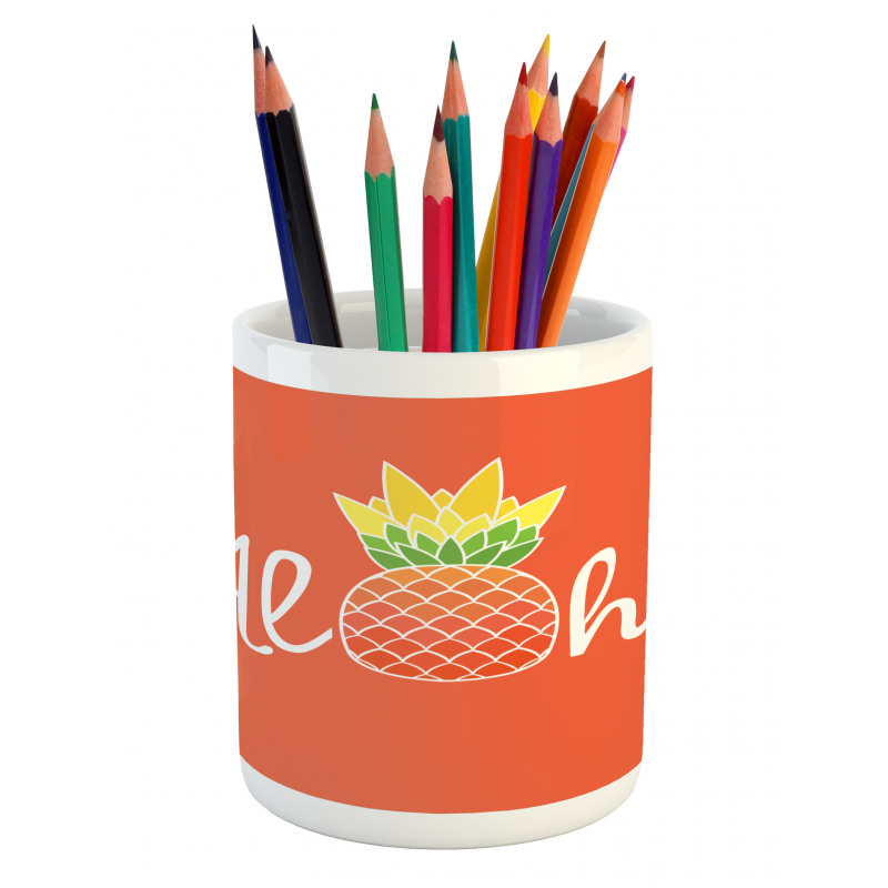 Hawaiian Theme with Pineapple Pencil Pen Holder