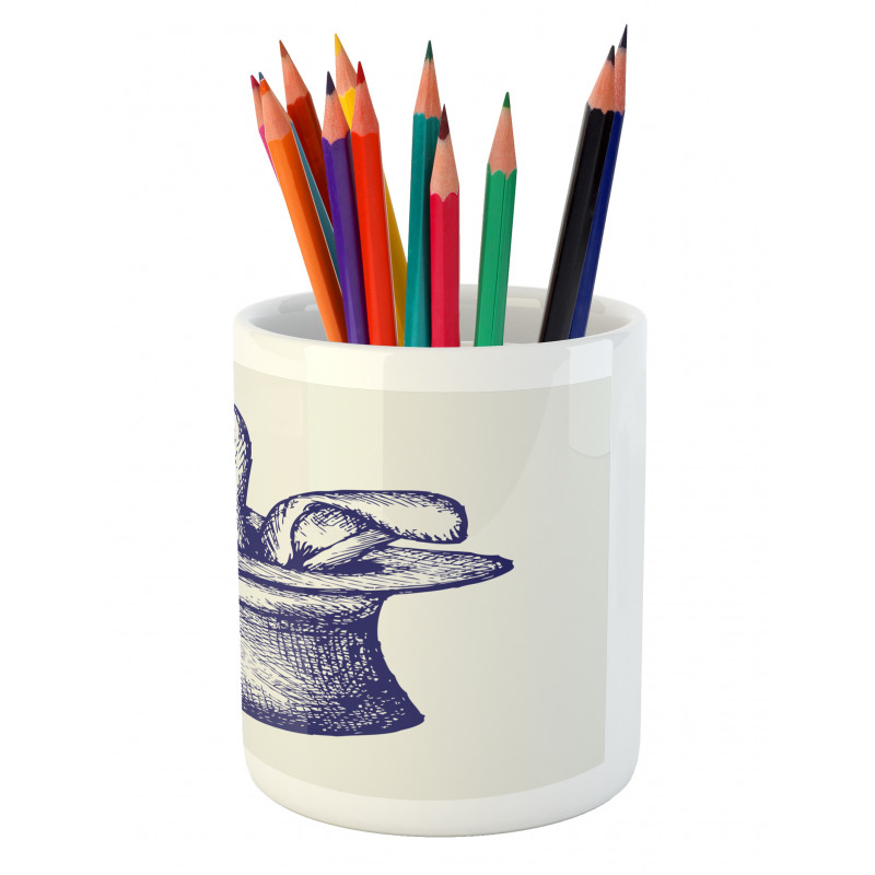 Sketchy Art Rabbit in a Hat Pencil Pen Holder