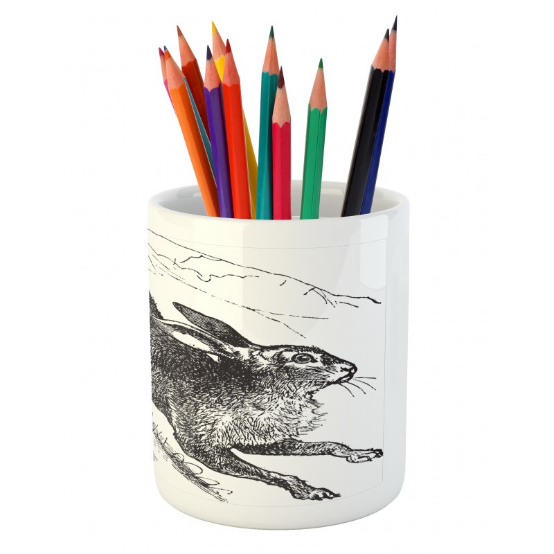 Sketchy Mountain Hare Pencil Pen Holder