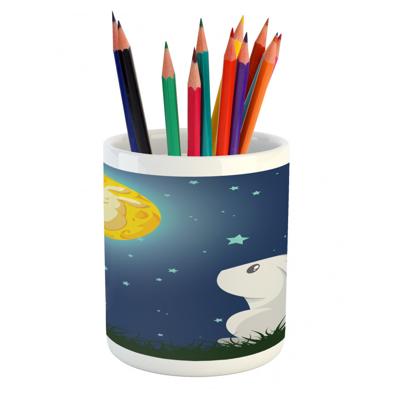 Thinking Staring at the Moon Pencil Pen Holder