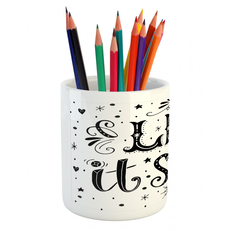 Monochrome Let it Snow Art Pencil Pen Holder