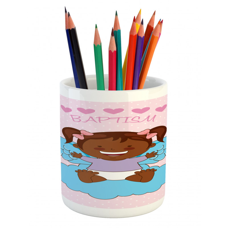 Child Flying on Clouds Pencil Pen Holder