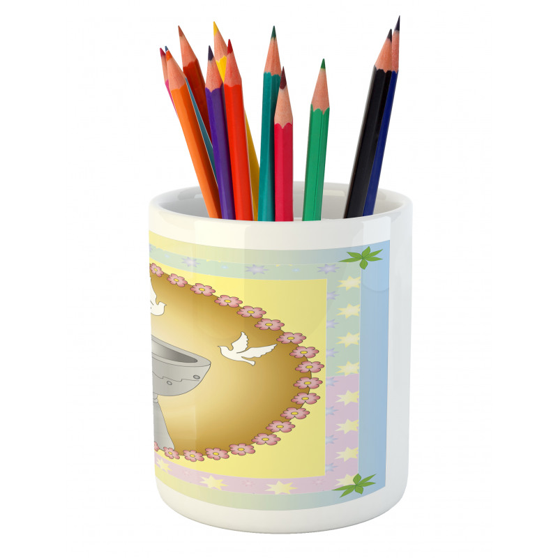 Leaves Stars Pigeons Pencil Pen Holder