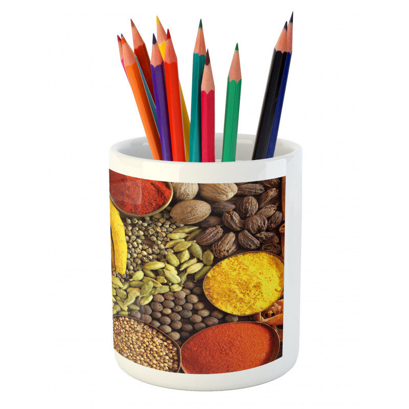 Traditional Herbs in Bowls Pencil Pen Holder