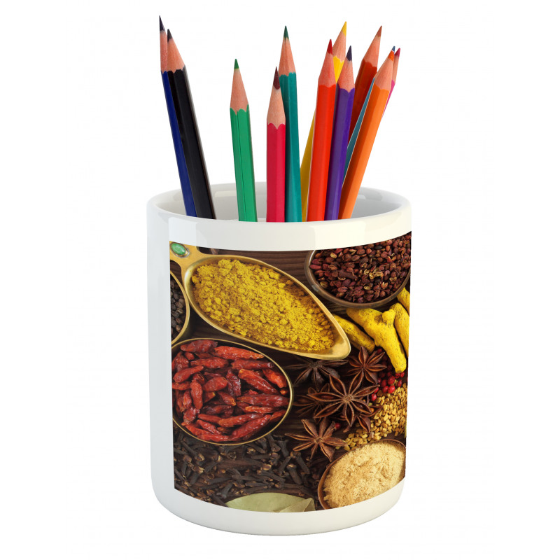 Traditional Herbs in Bowls Pencil Pen Holder