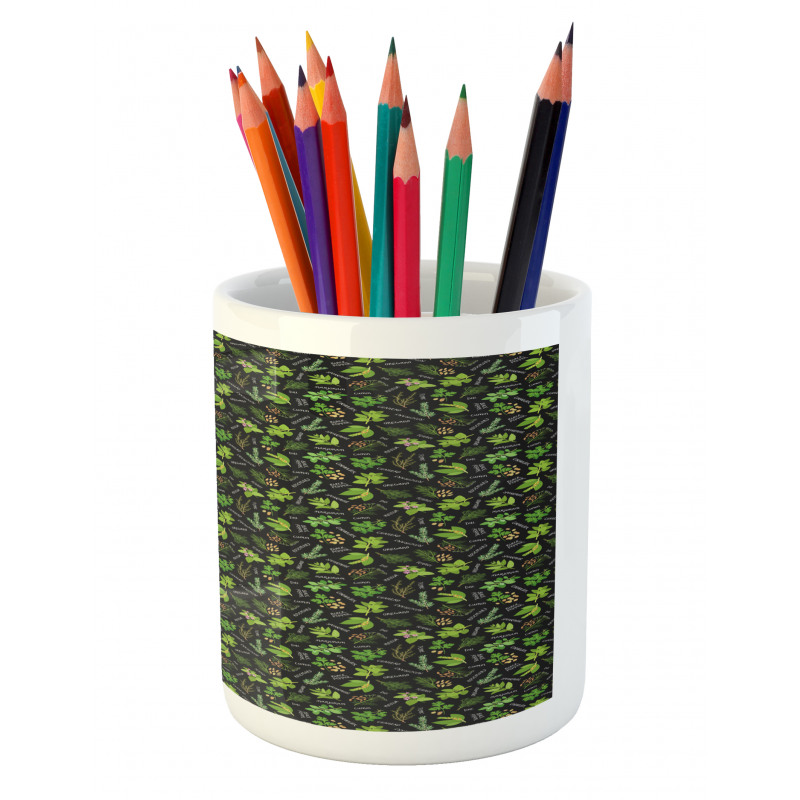 Graphical Plants Calligraphy Pencil Pen Holder