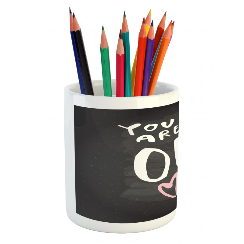 Bold Typography Pencil Pen Holder