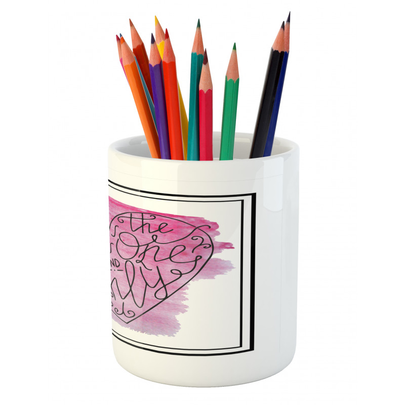 Romantic Words Heart Pencil Pen Holder