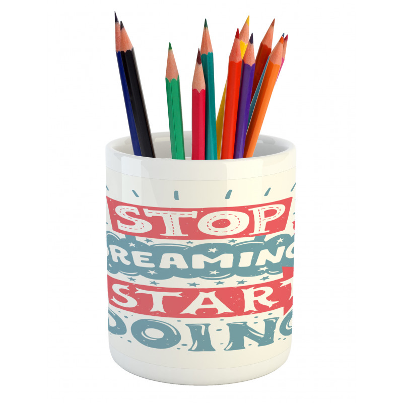 Funky Bicolour Positive Art Pencil Pen Holder