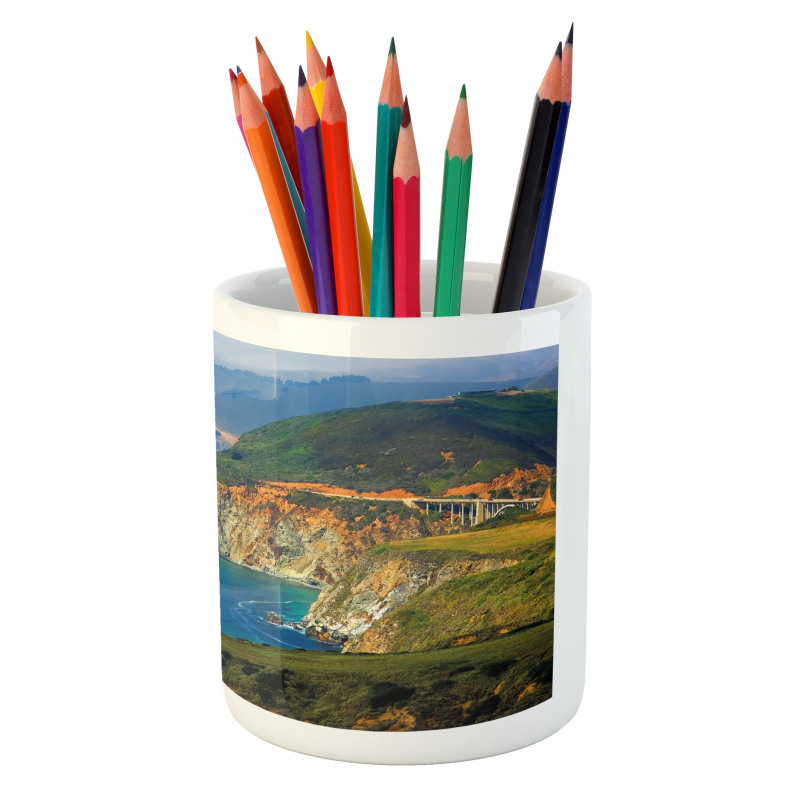 California Coast Mountains Pencil Pen Holder