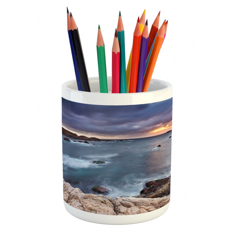 Overcast Pacific Coast Bay Pencil Pen Holder