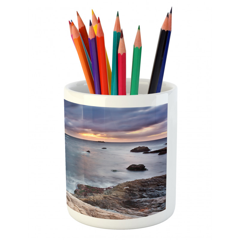 Overcast Pacific Coast Bay Pencil Pen Holder