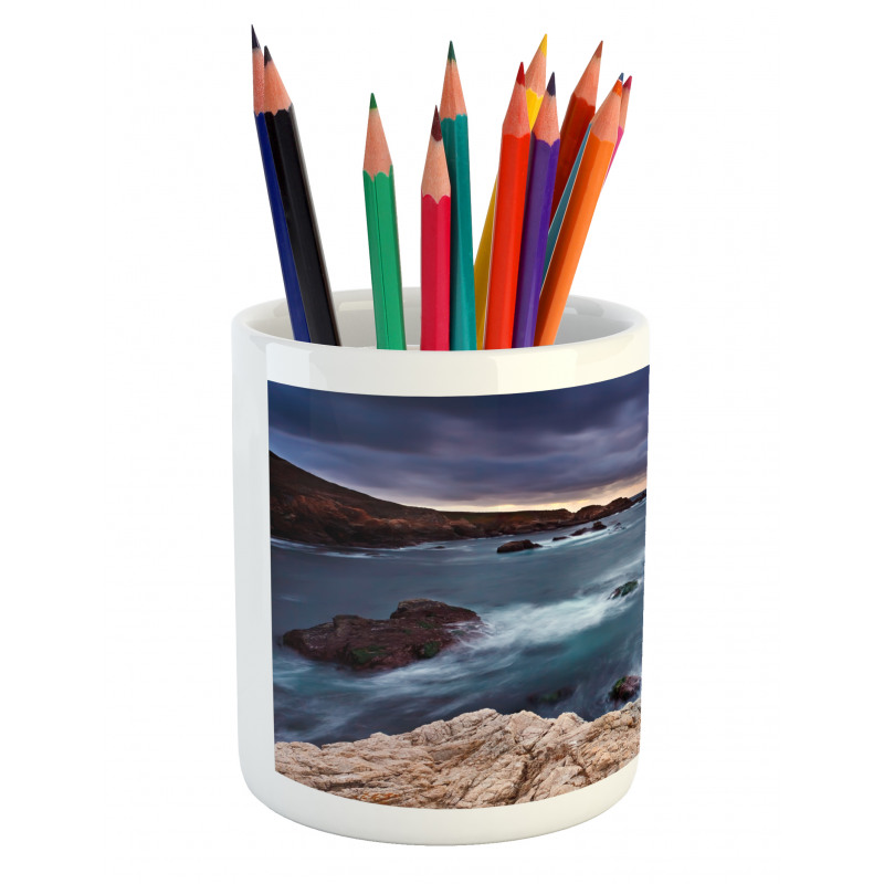 Overcast Pacific Coast Bay Pencil Pen Holder