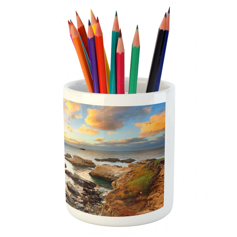 Ocean Coast at Sunrise View Pencil Pen Holder