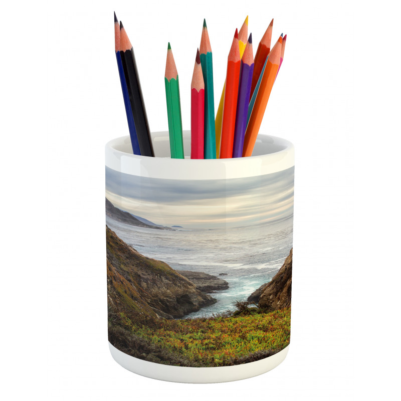 Ocean Coast Hazy Landscape Pencil Pen Holder