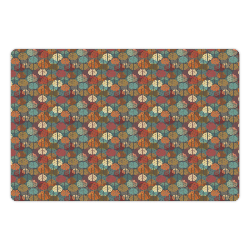 Colorful Round Leafs Pet Mat