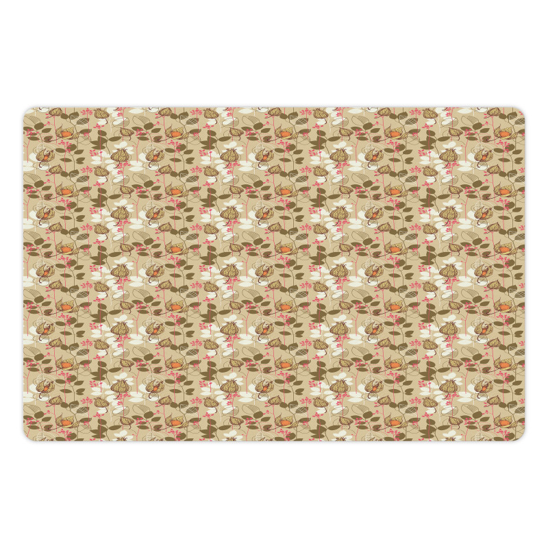 Vintage Look Leaves Pet Mat