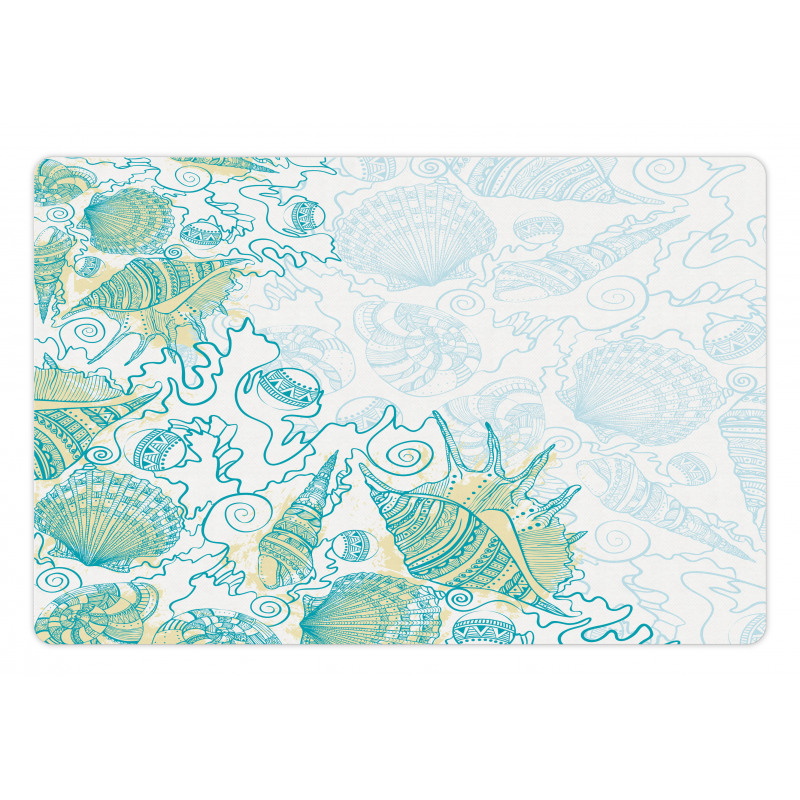 Repetitive Hand Drawn Shell Pet Mat