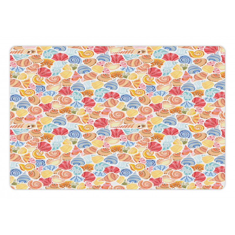 Colorful Sea Life Shells Pet Mat