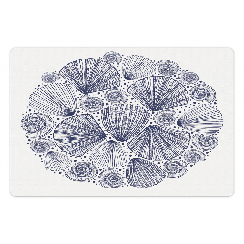 Snail and Sea Shells Art Pet Mat