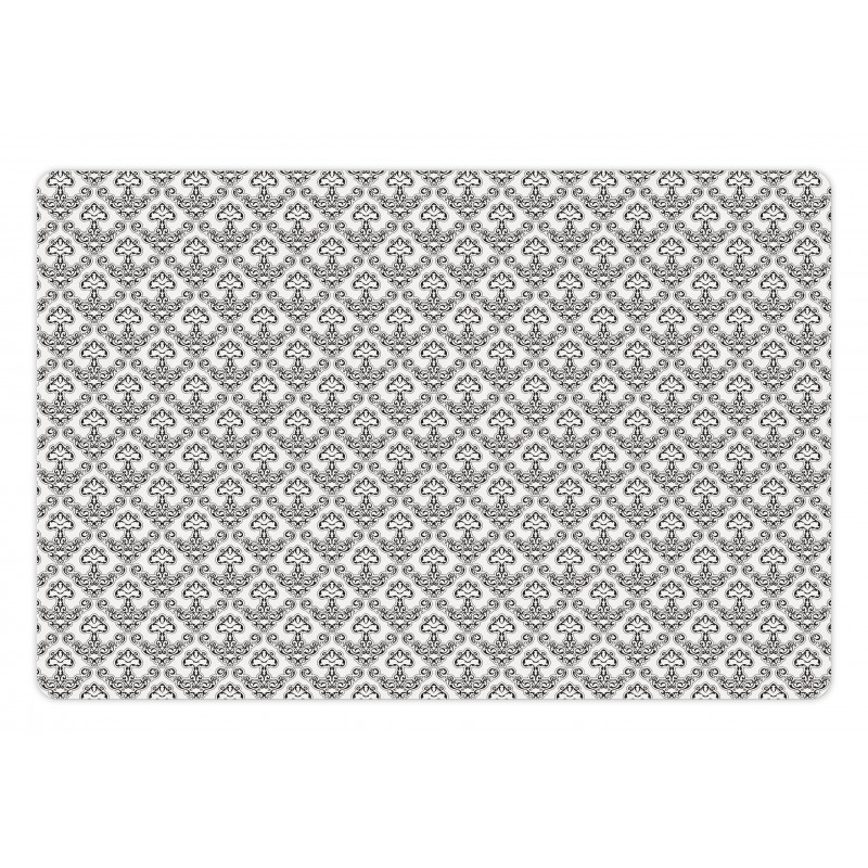 Monochrome Antique Ornate Pet Mat